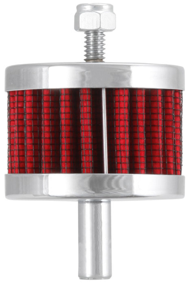 K&N Steel Base Crankcase Vent Filter 3/8in OD Tube 2in OD 1-1/2in Height K&N Engineering Air Filters - Universal Fit