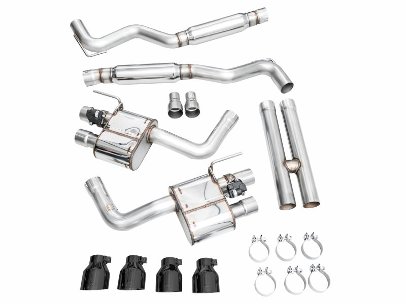 AWE 2024 Ford Mustang GT Fastback S650 RWD SwitchPath Catback Exhaust w/ Quad Diamond Black Tips AWE Tuning Catback