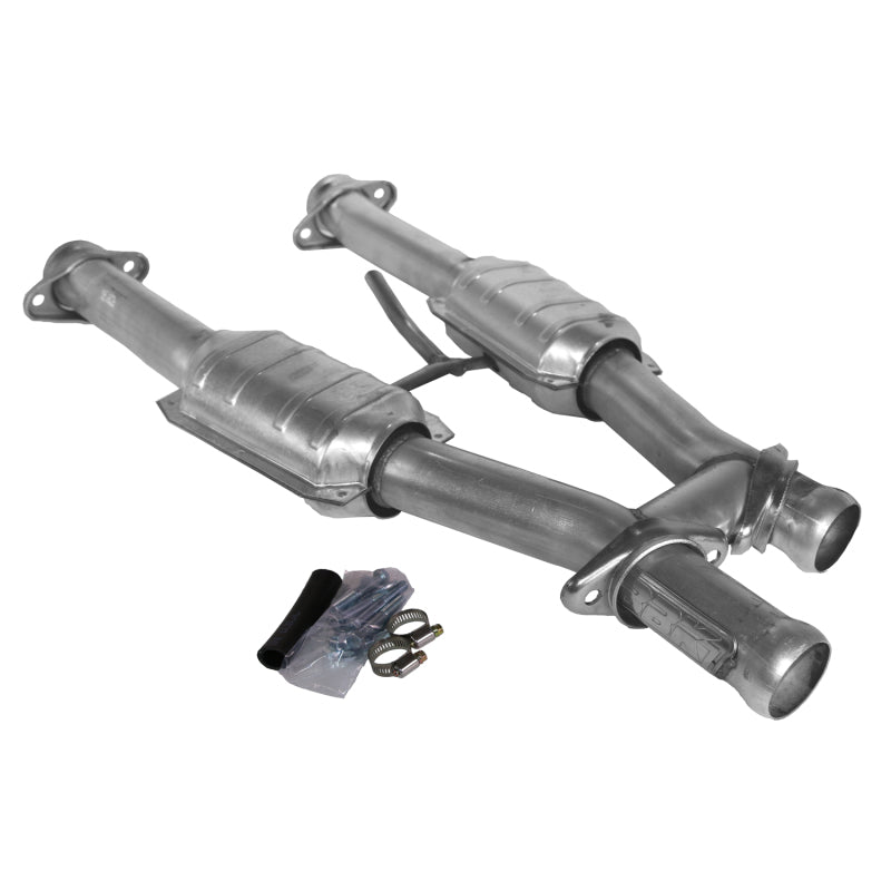 BBK 79-93 Mustang 5.0 Short Mid H Pipe With Catalytic Converters 2-1/2 For BBK Long Tube Headers BBK H Pipes