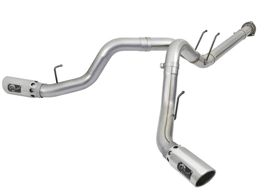 aFe ATLAS 4in DPF-Back Alum Steel Exhaust System w/Polished Tip 2017 Ford Diesel Trucks V8-6.7L (td) aFe DPF Back