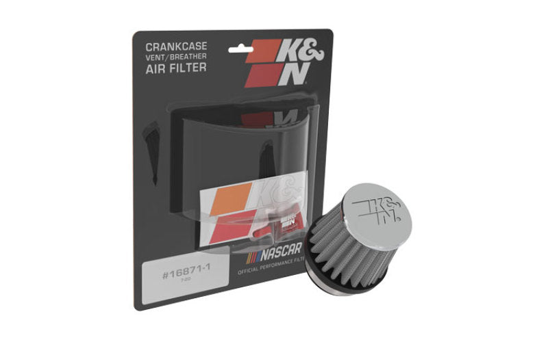 K&N Universal Chrome Filter 1 3/8 inch FLG / 2 1/2 inch Base / 2 inch Top / 2 1/4 inch Height K&N Engineering Air Filters - Universal Fit