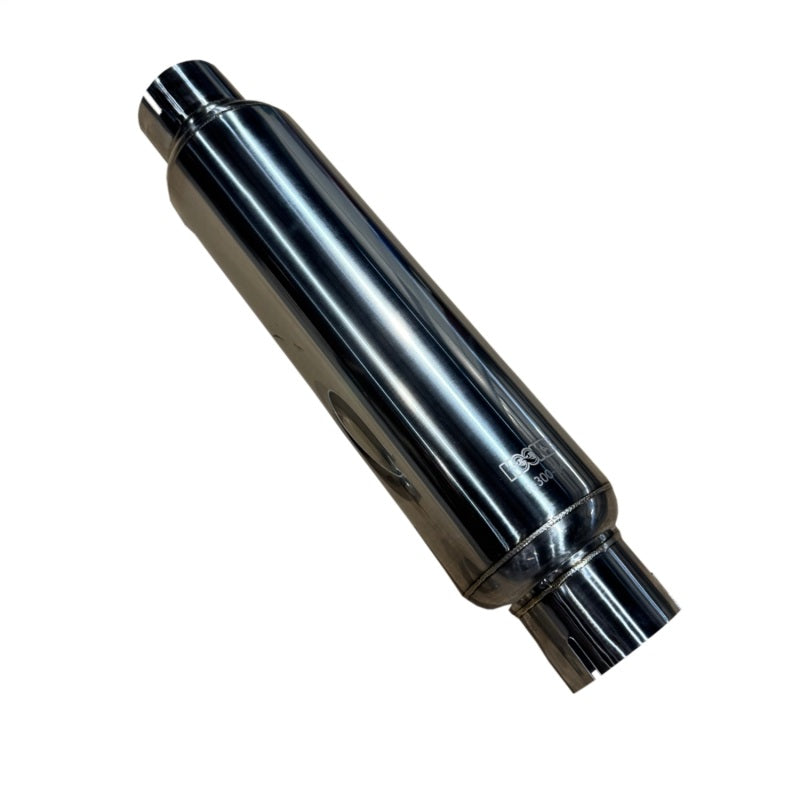 Kooks 3in. Round Clamp In Muffler 14in. Long Polished Stainless Steel Kooks Headers Muffler