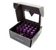 NRG 700 Series M12 X 1.5 Steel Lug Nut w/Dust Cap Cover Set 21 Pc w/Locks & Lock Socket - Purple NRG Lug Nuts