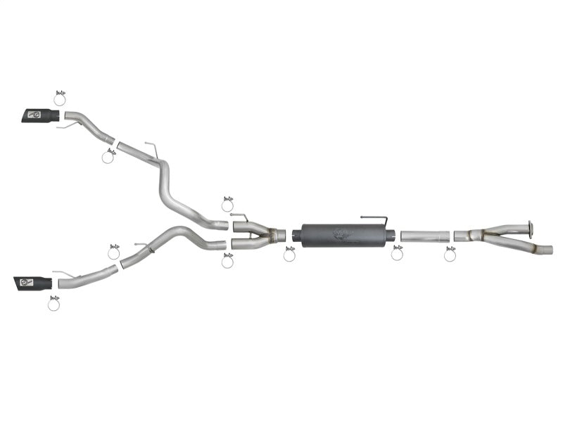 aFe MACH Force-Xp 3in to 3-1/2in 304 SS Cat-Back Exhaust w/Black Tip 17-18 Ford F-150 Raptor V6 3.5L aFe Catback