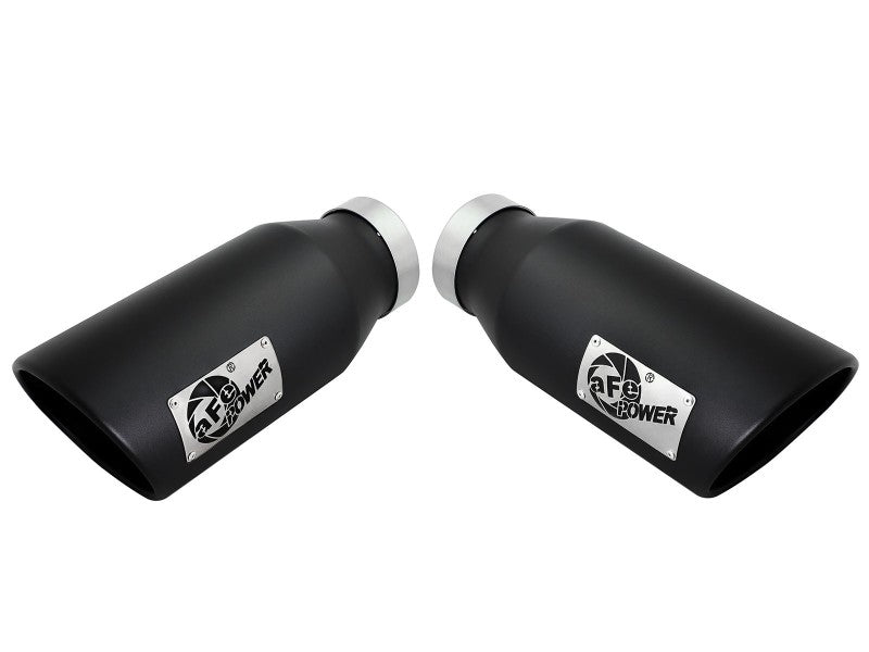 aFe Large Bore-HD 4in 409 Stainless Steel DPF-Back Exhaust w/Black Tip 15-16 Ford Diesel V8 Trucks aFe DPF Back