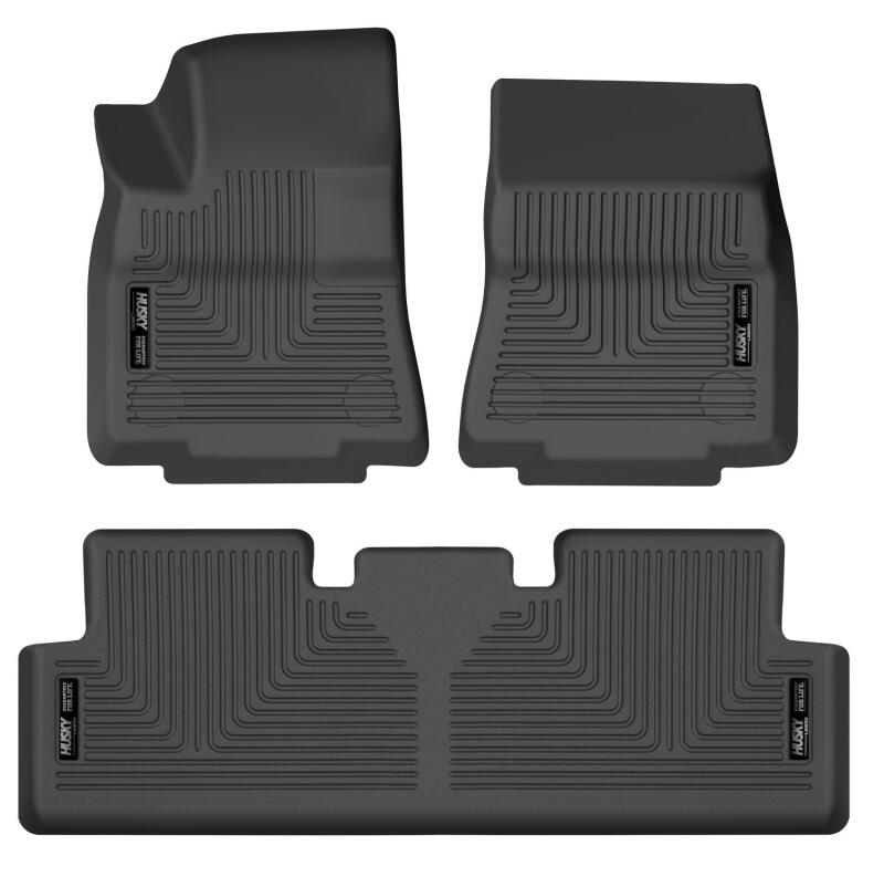 Husky Liners 20-22 Tesla Y WeatherBeater Front & 2nd Seat Floor Liner - Blk Husky Liners Floor Mats - Rubber
