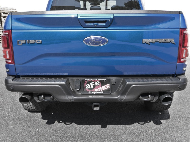 aFe MACH Force-Xp 3in to 3-1/2in 304 SS Cat-Back Exhaust w/Black Tip 17-18 Ford F-150 Raptor V6 3.5L aFe Catback