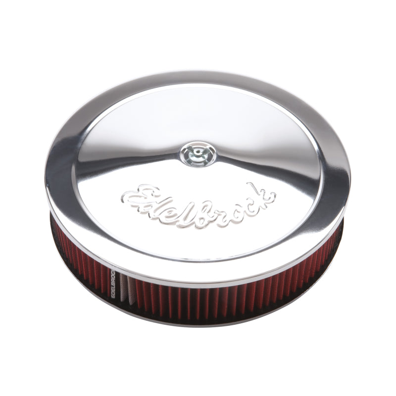 Edelbrock Air Cleaner Pro-Flo Series Round 14 In Diameter Cloth Element Chrome Edelbrock Air Filters - Universal Fit