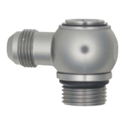 DeatschWerks 10AN ORB Male to 8AN Male Flare Low Profile 90-Degree Swivel - Anodized DW Titanium DeatschWerks Fittings