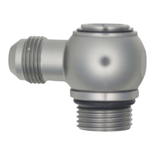 DeatschWerks 10AN ORB Male to 8AN Male Flare Low Profile 90-Degree Swivel - Anodized DW Titanium DeatschWerks Fittings