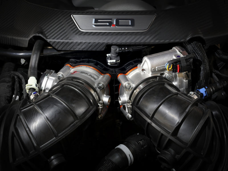 aFe 2024 Ford Mustang GT/ 2024 Ford Mustang Dark Horse V8 5.0L Silver Bullet Throttle Body Spacer aFe Throttle Bodies