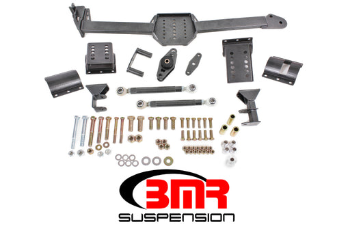 BMR 05-14 S197 Mustang Body Mount Watts Link Rod End/Poly w/ Adj. Axle Clamps - Black Hammertone BMR Suspension Diff Braces