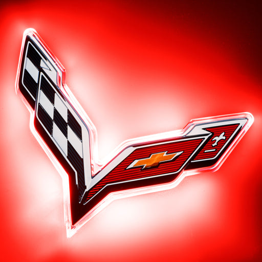 Oracle Corvette C7 Rear Illuminated Emblem - Red ORACLE Lighting Light Accessories and Wiring
