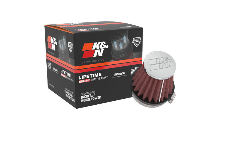 K&N Universal Chrome Filter 2.125 in Flange ID / 3in Base OD / 2in Top OD / 2.75in Height K&N Engineering Air Filters - Universal Fit
