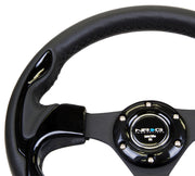 NRG Reinforced Steering Wheel (320mm) Blk w/Gloss Black Trim NRG Steering Wheels