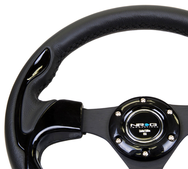 NRG Reinforced Steering Wheel (320mm) Blk w/Gloss Black Trim NRG Steering Wheels