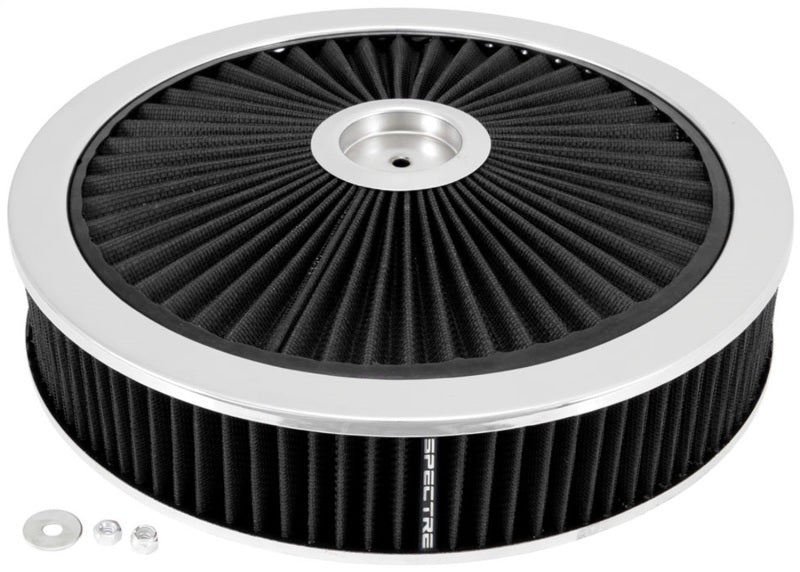 Spectre ExtraFlow HPR Air Cleaner Assembly 14in. x 3in. - Black Spectre Air Filters - Universal Fit