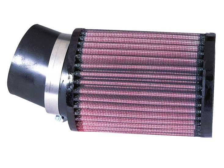 K&N Filter Universal Rubber Round Straight Filter 20 Deg Angled 2-7/16in Flange 3-3/4in OD 5in H K&N Engineering Air Filters - Universal Fit