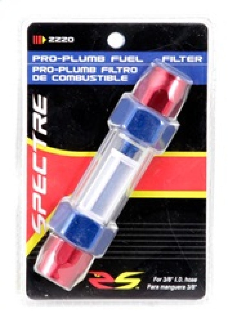 Spectre Pro-Plumbing Fuel Filter 3/8in. - Red/Blue Spectre Fuel Filters