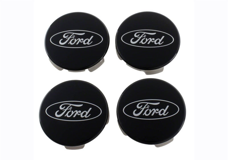 Ford Racing Ford Truck/SUV Black And Chrome Wheel Center Cap Kit Ford Racing Wheel Center Caps