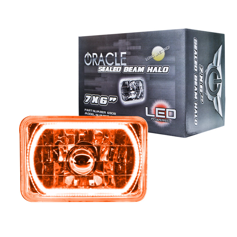 Oracle Pre-Installed Lights 7x6 IN. Sealed Beam - Amber Halo ORACLE Lighting Headlights