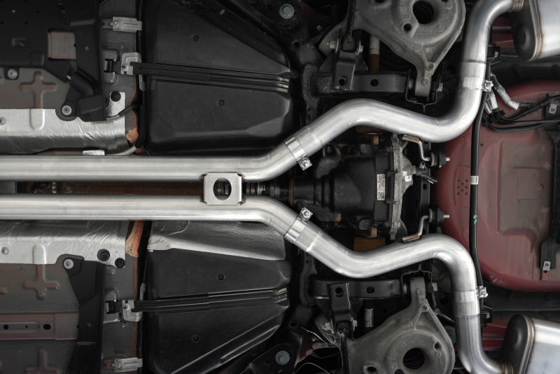 MBRP 18-20 Ford Mustang GT 5.0 w/ Quad Tip Active Exhaust Cat Back Split Rear T304 w/ Carb Fib Tips MBRP Catback