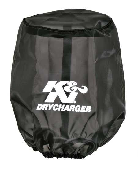 K&N Drycharger Air Filter Wrap Round Tapered Black 5.375in Base ID x 4.375in Top ID x 7 H K&N Engineering Pre-Filters