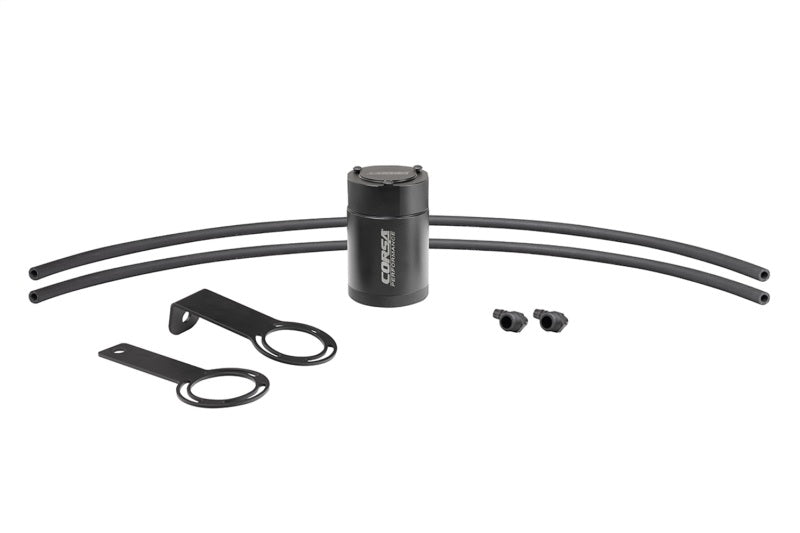 Corsa 3/8in Universal 3 oz. Aluminum Oil Catch Can with Mounting Brackets CORSA Performance Oil Catch Cans
