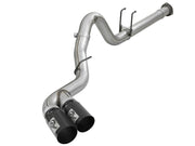 aFe Rebel XD 4in SS DPF-Back Exhaust 17-18 Ford Diesel Trucks V8-6.7L (td) w/ Dual Black Tips AFE POWER DPF Back