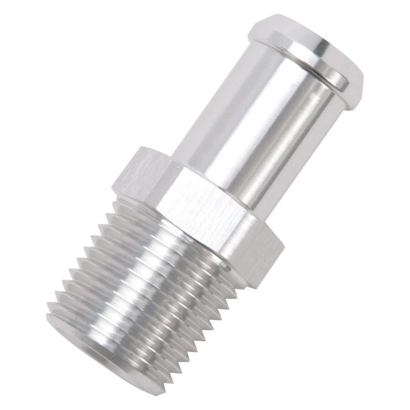 Edelbrock Hose End Straight 1/2In NPT to 5/8In Barb Clear Anodize Edelbrock Fittings