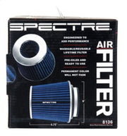 Spectre Adjustable Conical Air Filter 5-1/2in. Tall (Fits 3in. / 3-1/2in. / 4in. Tubes) - Blue Spectre Air Filters - Universal Fit