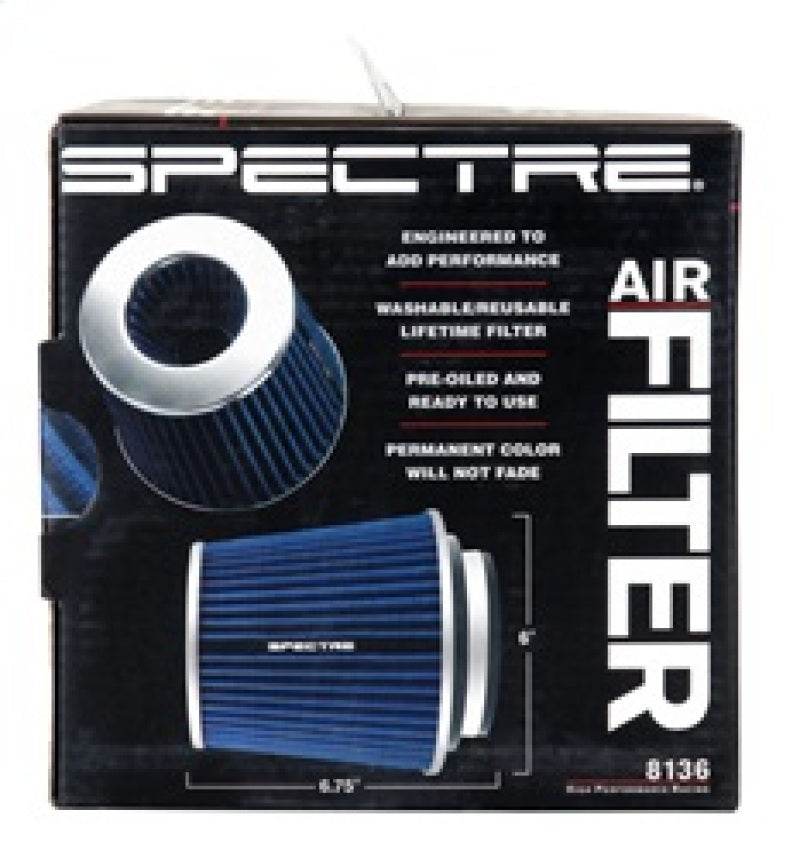 Spectre Adjustable Conical Air Filter 5-1/2in. Tall (Fits 3in. / 3-1/2in. / 4in. Tubes) - Blue Spectre Air Filters - Universal Fit