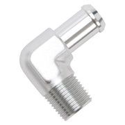 Edelbrock Hose End 90-Deg 1/2In NPT to 5/8In Barb Clear Anodize Edelbrock Fittings