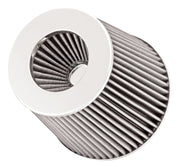 Spectre Adjustable Conical Air Filter 5-1/2in. Tall (Fits 3in. / 3-1/2in. / 4in. Tubes) - White Spectre Air Filters - Universal Fit