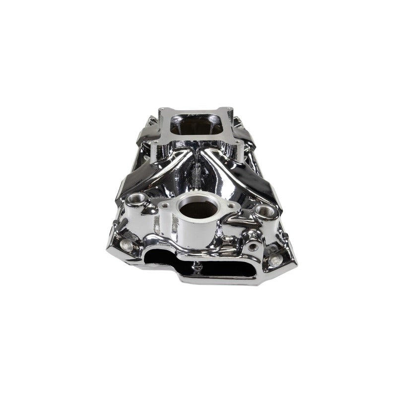 Edelbrock Chevy SB Victor Jr. 23 Degree Intake Manifold - Chrome Plasma Finish Edelbrock Intake Manifolds