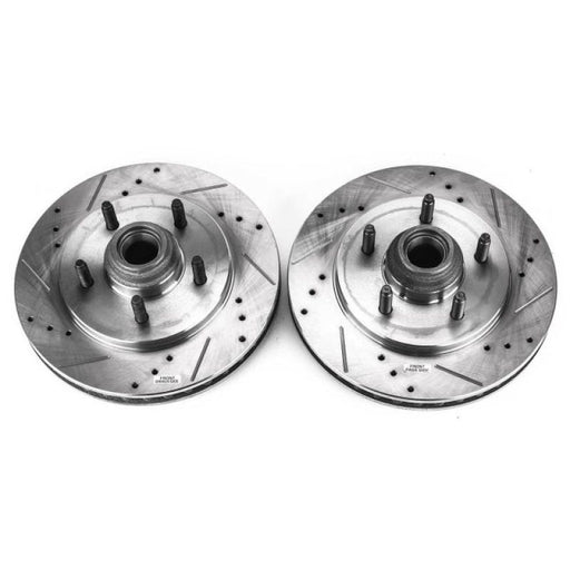 Power Stop 99-02 Ford Expedition Front Evolution Drilled & Slotted Rotors - Pair PowerStop Brake Rotors - Slot & Drilled