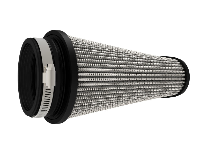 aFe Magnum FLOW Pro DRY S Universal Air Filter 3.5in Flange 5.75x5in Base 6x2.75in Top 6.5in Height aFe Air Filters - Universal Fit