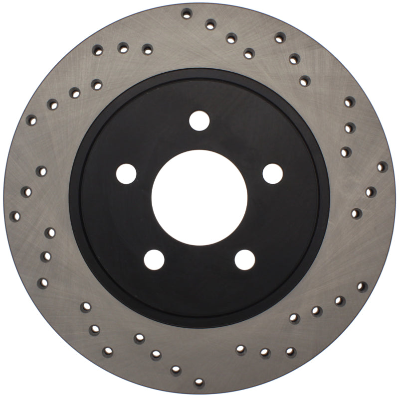 StopTech 05-10 Ford Mustang V6/4.0L / GT V8/4.6L Cross Drilled Left Rear Rotor Stoptech Brake Rotors - Drilled