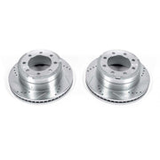 Power Stop 13-22 Ford F-350 Super Duty Rear Drilled & Slotted Rotor - Pair PowerStop Brake Rotors - Slot & Drilled