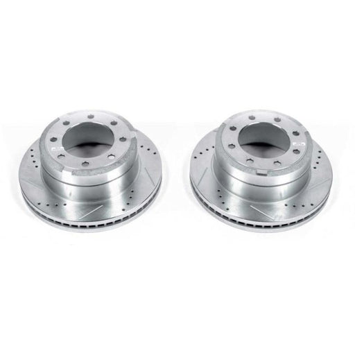 Power Stop 13-22 Ford F-350 Super Duty Rear Drilled & Slotted Rotor - Pair PowerStop Brake Rotors - Slot & Drilled
