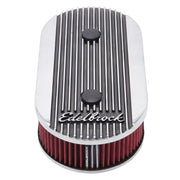 Edelbrock Air Cleaner Elite II Oval Dual-Quad Carbs 2 5In Red Element Polished Edelbrock Air Filters - Universal Fit
