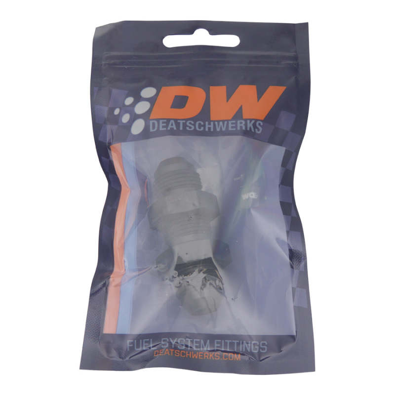 DeatschWerks 8AN Male Flare to 8AN Male Flare Bulkhead Adapter (Incl Nut) - Anodized Matte Black DeatschWerks Fittings