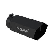 MBRP Universal Hex Tip 5in Inlet 16in Length w/ Logo - Black Coated MBRP Tips