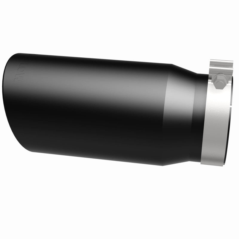 MagnaFlow Tip Stainless Black Coated Single Wall Round Single Outlet 6in Dia 5in Inlet 13in L Magnaflow Tips