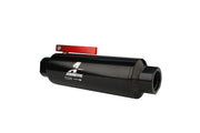 Aeromotive In-Line AN-10 Filter w/Shutoff Valve 100 Micron SS Element - Black Anodize Finish Aeromotive Fuel Filters
