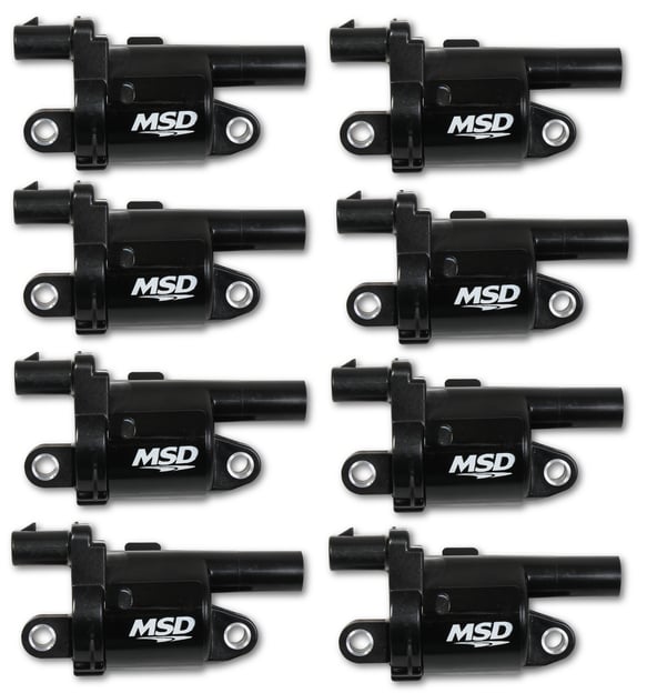MSD Ignition Coil - Blaster Series - Gen V GDI Engine - Black - 8-Pack- Round 826883 MSD Autoparts