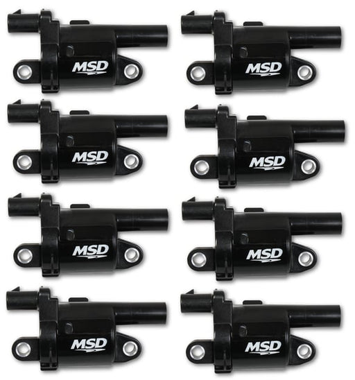 MSD Ignition Coil - Blaster Series - Gen V GDI Engine - Black - 8-Pack- Round 826883 MSD Autoparts