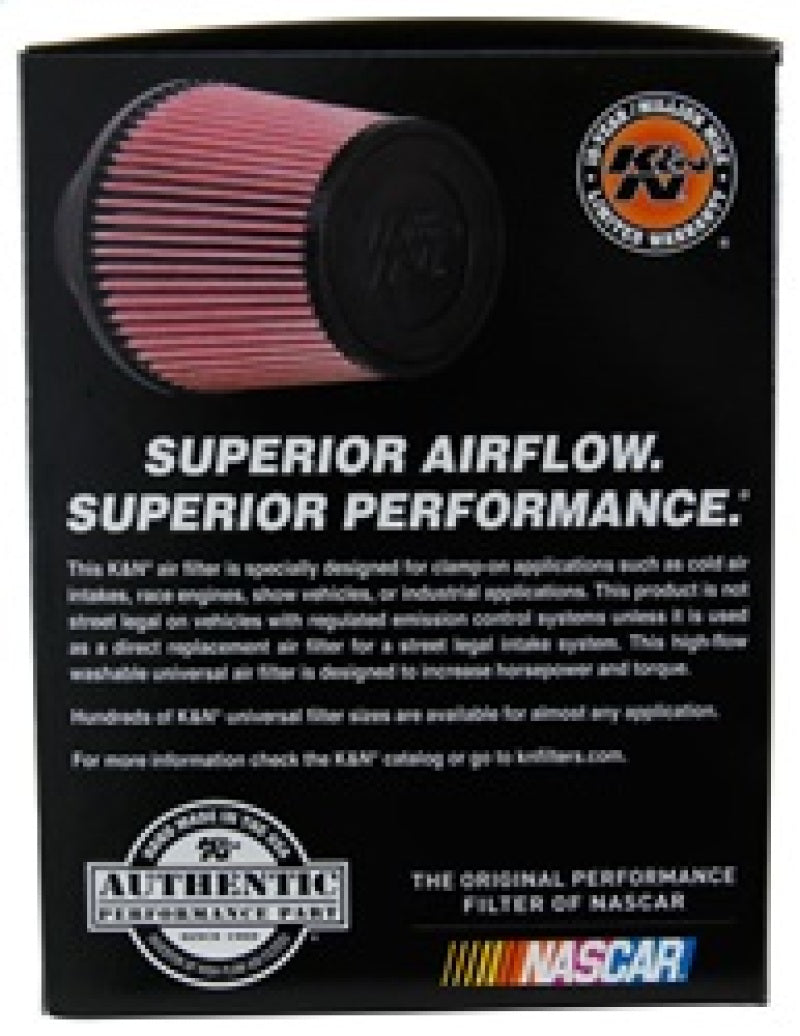 K&N Universal Rubber Filter 3 1/2inch ID FLG / 6inch Base / 4-5/8inch Top / 6inch Height K&N Engineering Air Filters - Universal Fit