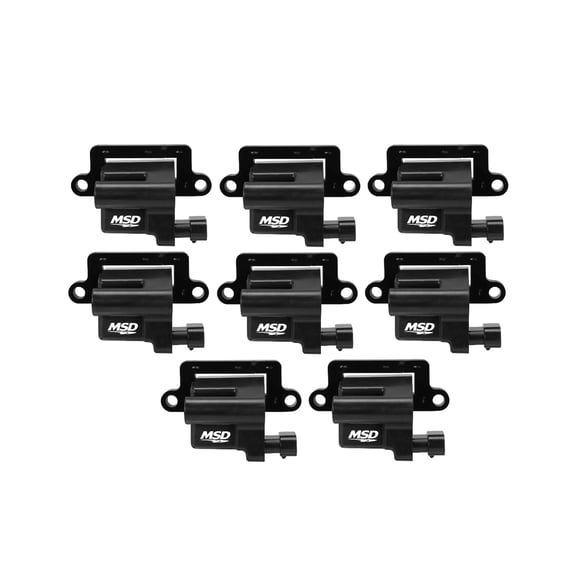 MSD Ignition Coil - Blaster Series - L-Series Truck Engine - Black - 8-Pack 826483