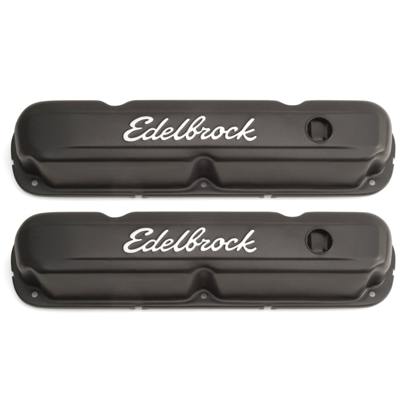 Edelbrock Valve Cover Signature Series Chrysler 1965-1991 318-340-360 CI V8 Black Edelbrock Valve Covers